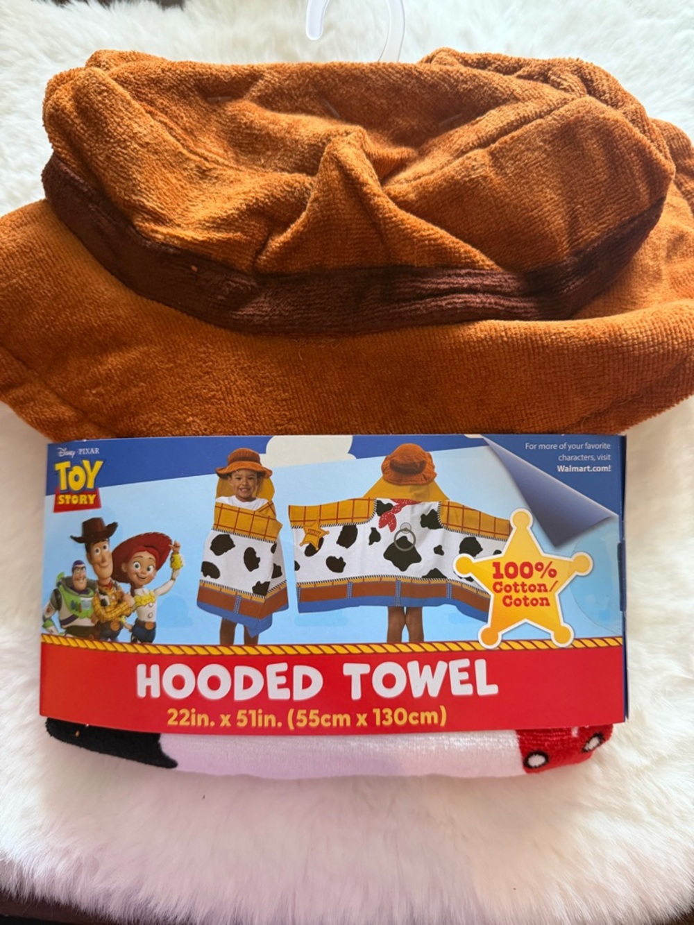 Kids Hooded Towel - Brown Woody Design